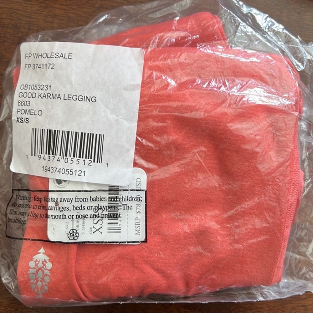 NWT Free People Movement HighRise 7/8 Good Karma Legging Pomelo XS/S - Picture 11 of 12